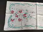 Vintage Startex Tea Dish Kitchen Towel Floral Flowers Cotton 1940 s  1950 s 