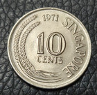 1971 Singapore 10 Cents Coin
