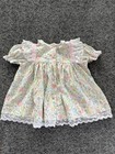 Vintage Baby Girls Bryan Floral And Lace Dress Size 12 Months