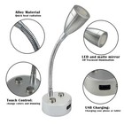2x Flexible Led Reading Light Touch Usb Charging Port Boat Marine Rv Wall Lamp