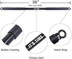 Home Gym Workout Bar 38  Black Max Load 800lb For Resistance Bands Body Exerc   