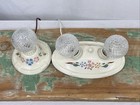 2 Rewired Vtg Art Deco Mcm Porcelain Wall Sconces Ceiling Flush Mount Fixtures