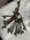 Vintage - Antique Lot Of 15 Old Skeleton Keys Crafts  Brass  Silver - Mixed        
