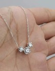 1 Ct Lab Created Diamond Round Three Stone 18  Necklace 14k White Gold Plated