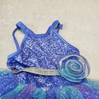 Weissman Blue Mint Sequin Tulle Hair Clip Ballet Dance Leotard Costume Girl Sc