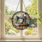 Vintage Sewing Machine Stained Glass   Colorful Sun Catcher  Unique