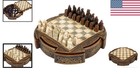 Celtic-inspired Compact Chess Set - 9-inch Travel Chess Board With 32 Pieces