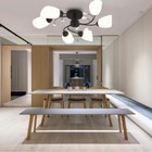 Modern Chandelier Dimmable Ceiling Lamp Fixture Semi Flush Mount Pendant Light