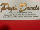 Guitar Custom Or Vintage Headstock Waterslide Decals 2 Per Order Metallic Ink