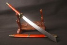Chinese Dragon Kangxi Emperor Folded Steel Broadsword Dao Handmade Redwood Sword