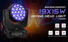 2pcs  Led 19x15w Zoom Wash Beam Rgbw Moving Head Lighting With Flight Case