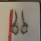 Rare Antique Krusius Germany Sterling Silver Rose Scissors - Solingen - Repair