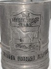 Vintage Pewter White Horse Scotch Pitcher  Collectible Browne Vintners Co  Ny
