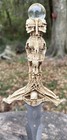 16    Skeleton Dagger With Gothic Skull Stand     Fantasy Collectible Knife Display