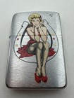 Lucky Horseshoe Pinup Lady Chrome Vintage 2009 Zippo Lighter B70