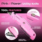 Pink Power 5-pack Retractable Box Cutter Knife W  3 Blades   Storage Compartment