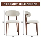 2pcs Cushioned Linen Dining Chairs Beige Seat Cushion For Kitchen Dining Table