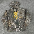 Browning Hoodie Boys Small Realtree Camo Pullover Buckmark Logo Sweatshirt