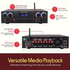 Pyle Compact Home Theater Amplifier Stereo Receiver With Bluetooth  800 Watt 