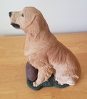 Living Stone Yellow Lab Labrador Retriever Dog 9    Figurine Football Vintage 