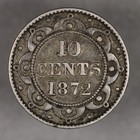 1872 H Newfoundland Silver 10 Cents
