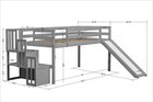 Low Loft Bed With Slide And Staircase Twin Size Bed Frames Wooden Platform Bed