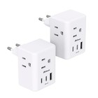2 Pack European Travel Plug Adapter  International Power Plug Adapter With 3    
