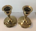 Antique Vintage Pair Of Brass Candlestick Candle Holders 4 1 2 Inches Tall