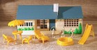Vintage 1950 s Louis Marx Plastic Ranch House Kit With Accessories