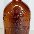 Antique 1880s Warner s Safe Kidney   Liver Cure Amber Bottle Rochester Ny
