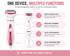 4-in-1 Electric Razor For Women Rechargeable Hair Removal Grooming Kit