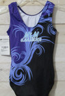 Gk Elite Leotard New Purple Black Gymnastics Cl Childs Girls L Nwt