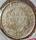 bb27 east India Company 1840 Victoria  Silver Rupee     superb Grade   rare