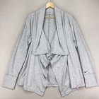 Nike Yoga Open Front Cardigan Womens Large Atmosphere Grey Nwt Athleisure Casual