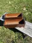 Vtg Antique Treadle Sewing Machine Drawers Set Of 2 Wooden Cabinet Box Drawer