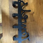 Black Metal Wall Mounted Towel Hook Rack For Bathroom With 4 Hooks Matte Finish