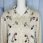 Carolina Colours Sweater Womens Sz Xl Embroidered Floral Cardigan Vintage