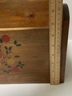 Vtg Wooden Magazine Cook Book Box Holder Bin Folk Art Fruit Farm Rustic Kitschy