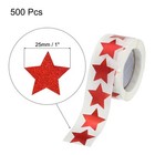 1 Roll Glitter Star Stickers 1 Inch Diy Adhesive Sparkling Labels Red Powder
