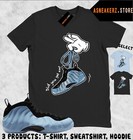 Shirt To Match Foamposite One Psychic Blue Sneaker Matching Cartoon Hand T-shirt