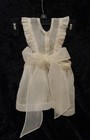 1950 s Toddler s White Dotted Swiss Organza Flutter Sleeve Tie Back Pinafore 2t