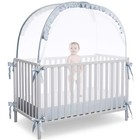 Breathable Baby Crib Tent Canopy - Pop Up Net With Auto-lock Zipper  55 2 x27 6