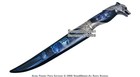 Wolf Fantasy Dagger Bowie Gift Knife W  Colored Sheath