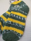 Akm Nfl Greenbay Packers Green   Yellow Fuzzy Ankle Socks  Fits 5-12 Shoe