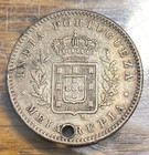 1881 Portuguese India 1 2 Rupia Original Xf  Details Km-311 Mintage 357k Chrc