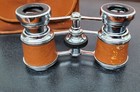 Vintage Carpentier Paris Opera Glasses Binoculars Brown Leather With Case