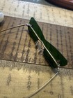 Vtg Rectangular Spectacles Eyeglasses Tinted Emerald Green Glasses Original Case