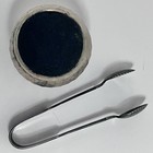 2 Antique Silver-plate Items   Sugar Bowl Pin Cushion   Mappin Webb Sugar Tongs