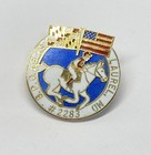 Vintage Bpoe Elks Lodge  2283 Laurel Md Enameled Lapel Pin Equestrian Horse Flag