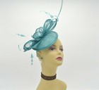 Sf542   Teal  kentucky Derby Church Wedding Easter Teaparty Sinamay Fascinator